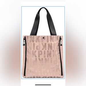 Victoria's Secret PINK Logo Limited Edition tote Bag- Champagne Pink